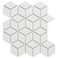 Glazed Porcelain Mosaic Tile Sheet Paris Rhombus Matte White, Set of 10 Sheets