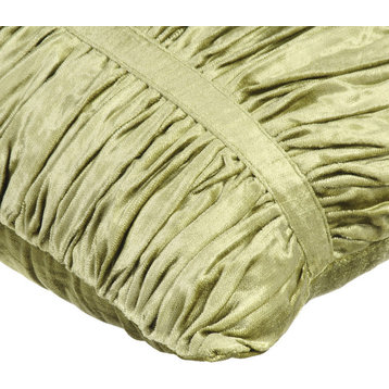 Textured Pintucks 16"x16" Velvet Sage Green Pillows Cover, Sage Green Beauty