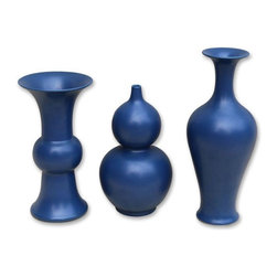 Belle & June - Sapphire Blue Bud Vase-Set of 3 - Vases
