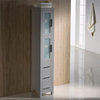 Fresca Torino Tall Modern Wood Bathroom Linen Side Cabinet in Gray