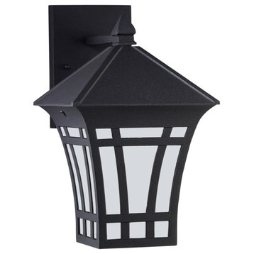 Herrington 1-Light Outdoor Wall Lantern, Black