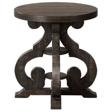Bowery Hill Transitional Solid Wood End Table in Smokey Walnut Brown