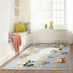 Woodland Animals Rugs by Momeni in Light Blue - Rugs