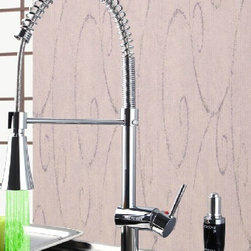 Contemporary LED Colour Change Single Handle Chrome Centerset Pull-out Kitchen T - Kitchen Faucets