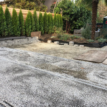 Bocce Ball Court, Pond, Granite Rocks and Dimensonal Flagstone