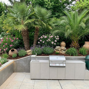 cocina exterior microcemento