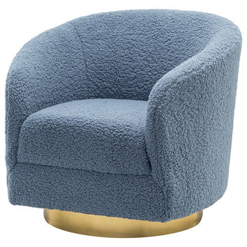Swivel Barrel Chair, Blue