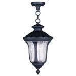 Livex Lighting - Livex Lighting 7854-04 Oxford - 1 Light Outdoor Pendant Lantern in Oxford Style - From the Oxford outdoor lantern collection, this tOxford 1 Light Outdo Black Clear Water GlUL: Suitable for damp locations Energy Star Qualified: n/a ADA Certified: n/a  *Number of Lights: 1-*Wattage:100w Medium Base bulb(s) *Bulb Included:No *Bulb Type:Medium Base *Finish Type:Black