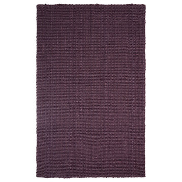 Superior Kula Collection Hand Woven Jute Rug(4'x6')- Purple