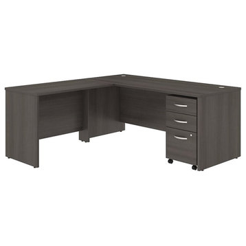 Studio C 72W L Shaped Desk with Drawers in Storm Gray - Engineered Wood