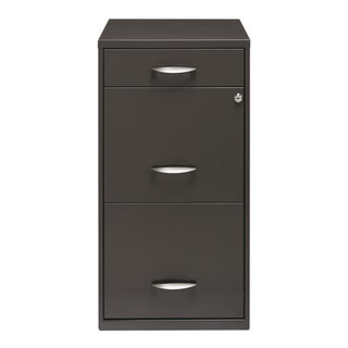 Scranton & Co 5 Drawers Modern Metal Flat Files Cabinet in Black
