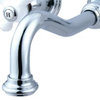 Traditional Wall Mounted Bathroom Faucet, Dual White Crossed Handles, Chrome