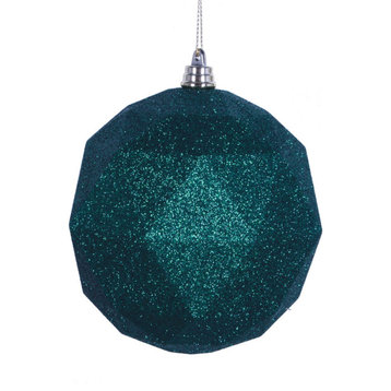 6" Emerald Glitter Geometric Ball 4/bag