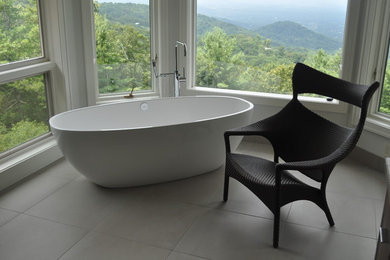 freestanding tub with a view