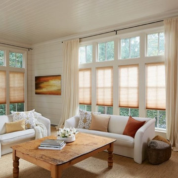 Living Room with Honeycomb Shades