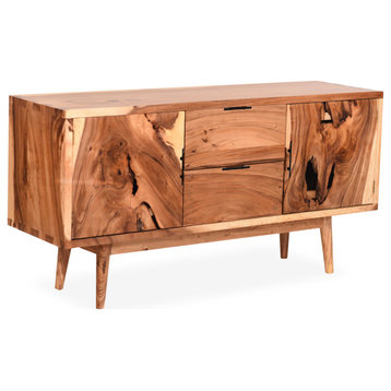 Roma Live Edge Suar Wood Cabinet With 2 doors/2 drawers