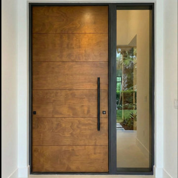 Custom Mahogany Hurricane-Rated Pivot Door | Miami, FL