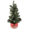 24"H Christmas Tree in 7" Red Cityscape Ceramic Pot