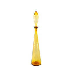 ITALIAN DECANTER IN AMBER WITH BULB STOPPER - Vases