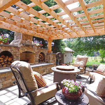 Flagstone Patio with Fireplace