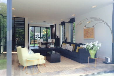 Example of a trendy living room design in Amsterdam