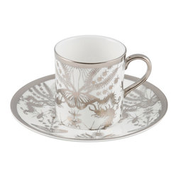 The New English - The New English Entomo Platinum Espresso Cup and Saucer - Cappuccino And Espresso Cups