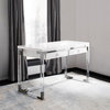 Pasargad Home Firenze Contemporary Desk, Lacquer top With Lucite/Chrome Base