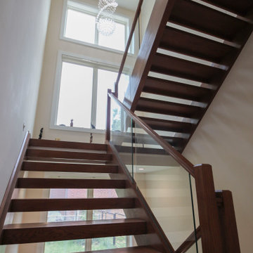 Project #78 | Modern Wood Staircase with Glass Panels