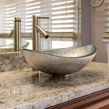 Elegant Master Bathroom Remodel with Quartz-Granite Hybrid Vanity and Spa Shower