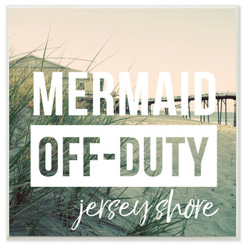 Mermaid Off Duty Jersey Shore, 12"x12", Wall Plaque Art