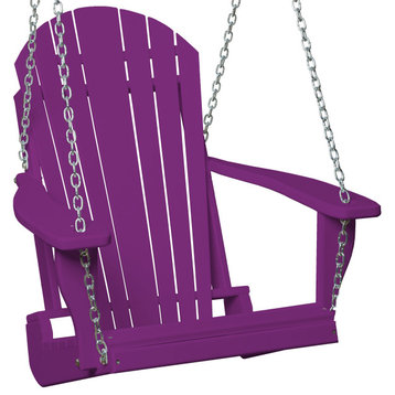 Poly Lumber Adirondack Swing Chair With Chains, Bright Purple