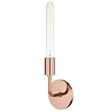 Ava 1-Light Wall Sconce, Polished Copper