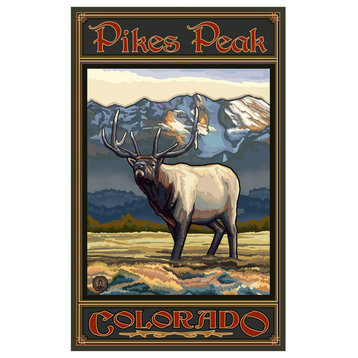 Paul A. Lanquist Pikes Peak Colorado Whistling Elk Art Print, 24"x36"