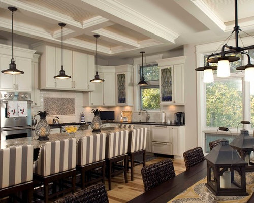 houzz country kitchen lighting over table