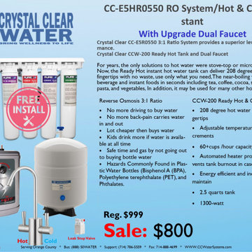 Under Sink Water Filtering Systems with Self Changing Filters Hot/Cold Water