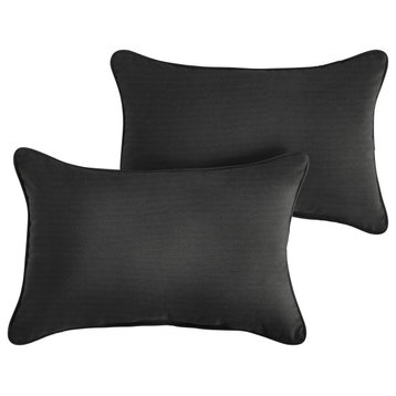 Sunbrella Canvas Black Outdoor Pillow Set, 12x18