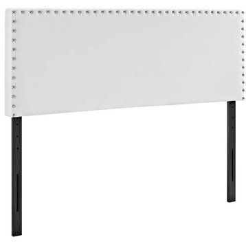 Modway Phoebe King Upholstered Vinyl and Solid Wood Headboard in White
