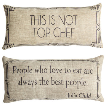 Julia Child/Chef Reversible Pillow Cover