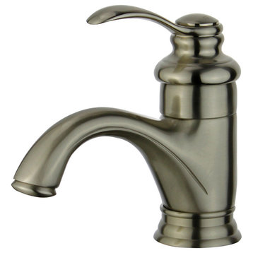 Barcelona Single Handle Bathroom Vanity Faucet, Oil Rubbed Bronze, Brushed Nickel
