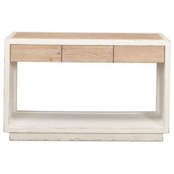Connor Center Drawer Console Table With Storage 2 Tone Wood