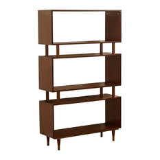 50 Most Por Midcentury Modern Bookcases For 2018 Houzz Mod Lola Wooden Bookshelf Walnut Gold Finish Bracket Bookcases