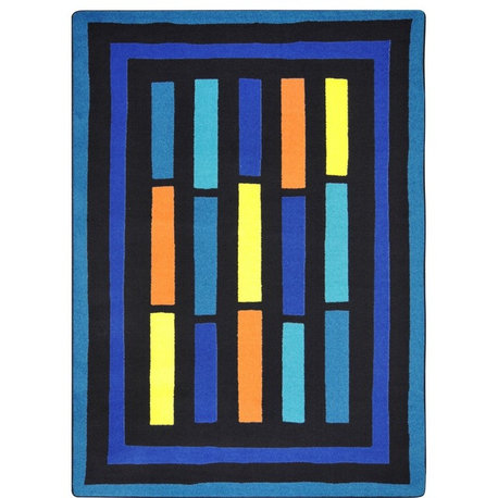 Kid Essentials Rug, Traffic Jam, Blue, 7'8"x10'9"