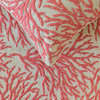 Designer Pink Linen Twin 53"x18" Bed Runner, Coral, Pearl Coraline Pearls