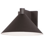 Maxim - Maxim Conoid LED Conoid Large LED Outdoor Wall Sconce 86143BK - Black - Aluminum cone shades suspend from a die cast aluminum frame that conform to the same angle. Available in Aluminum or Black finish, this clean outdoor fixture has visual interest with its simple design elements.
