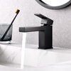 Luxier BSH05-S Single-Handle Bathroom Faucet with Drain, Matte Black