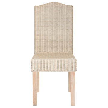 Micah 19" Wicker Dining Chair set of 2 White Washed