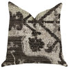 Metro Pulse Beige and Gray Tones Luxury Throw Pillow, Double Sided 18"x18"
