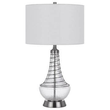 Baraboo 1 Light Table Lamp, Brushed Steel and Silver