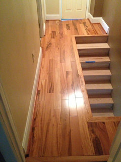 Laying Hardwood In Hallway And Into, Hardwood Floor Transition From Room To Hallway