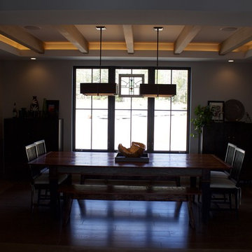 Two sided Fireplace with recessed Flatscreen TV's